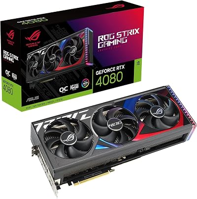 ASUS ROG Strix RTX 4080 OC 16GB GDDR6X Graphics Card PCIe 4.0 HDMI 2.1 DP 1.4a