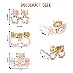Guiruiy 24PCS 80th Birthday Eyeglasses Decorations