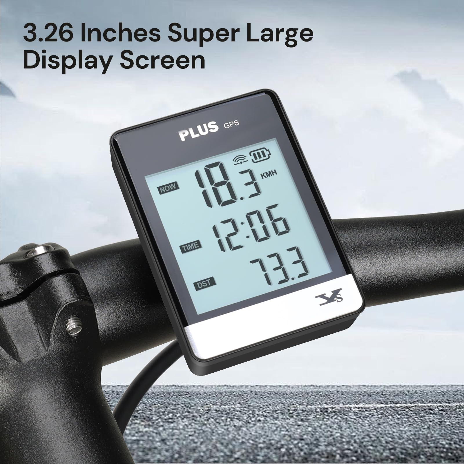 GPS Bike Computer, Wireless Cycling Computer Bike Odometer Bicycle Speedometer and Odometer Waterproof Bicycle Computer with Large Display Screen, Provide Professional Data Analysis