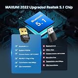 Maxuni USB Bluetooth 5.1 Dongle Adapter for PC Laptop Windows 10 11 Low Latency view 2