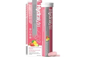 HydraLyte Effervescent Electrolyte Tablets - Strawberry Lemonade, Low Sugar Electrolytes Formulated to Accelerate Hydration, 