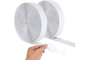 JEVONI 20Ft*1 inch Hook and Loop Tape Roll with Heavy Duty Adhesive - Fastener Mounting Tapes Strips with Sticky Back for Sewing, Crafting,DIY- Indoor or Outdoor Use
