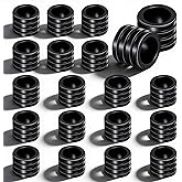 DOPENSPI 20 PCS Paracord Beads, Stainless Steel Column Spacer Beads Black Paracord Bead Metal 7mm Large Hole Lanyard Bead Grooved TubeBead for Bracelet Necklace Jewelry Making DIY Craft