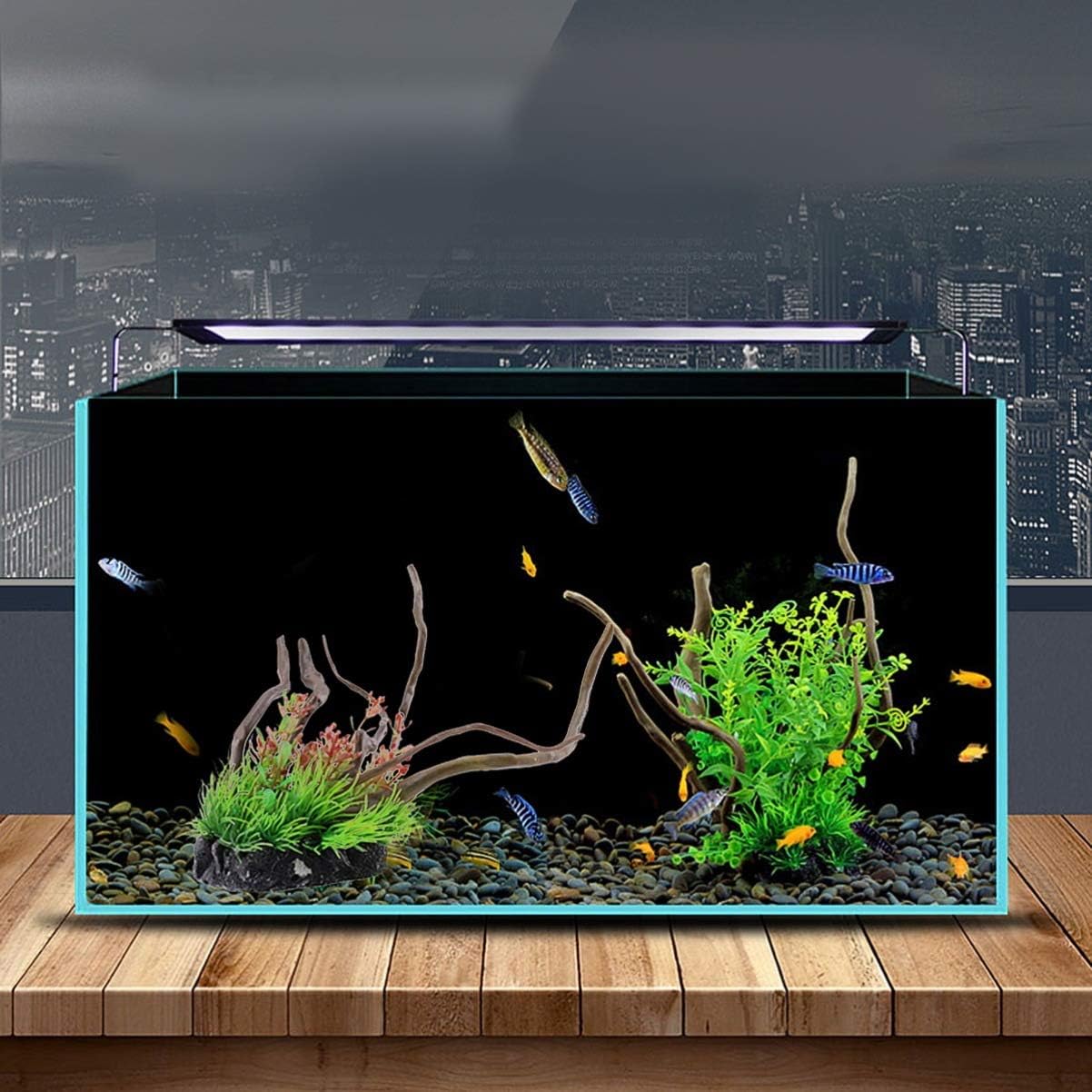 Ledmomo 人工水草 フェイクプラント 水槽飾り アクアリウムレイアウト 隠れ家 観賞魚 熱帯魚 金魚 爬虫類 風景 グリーン