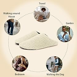 QFH Men's & Women's Slip On Warm House Shoes