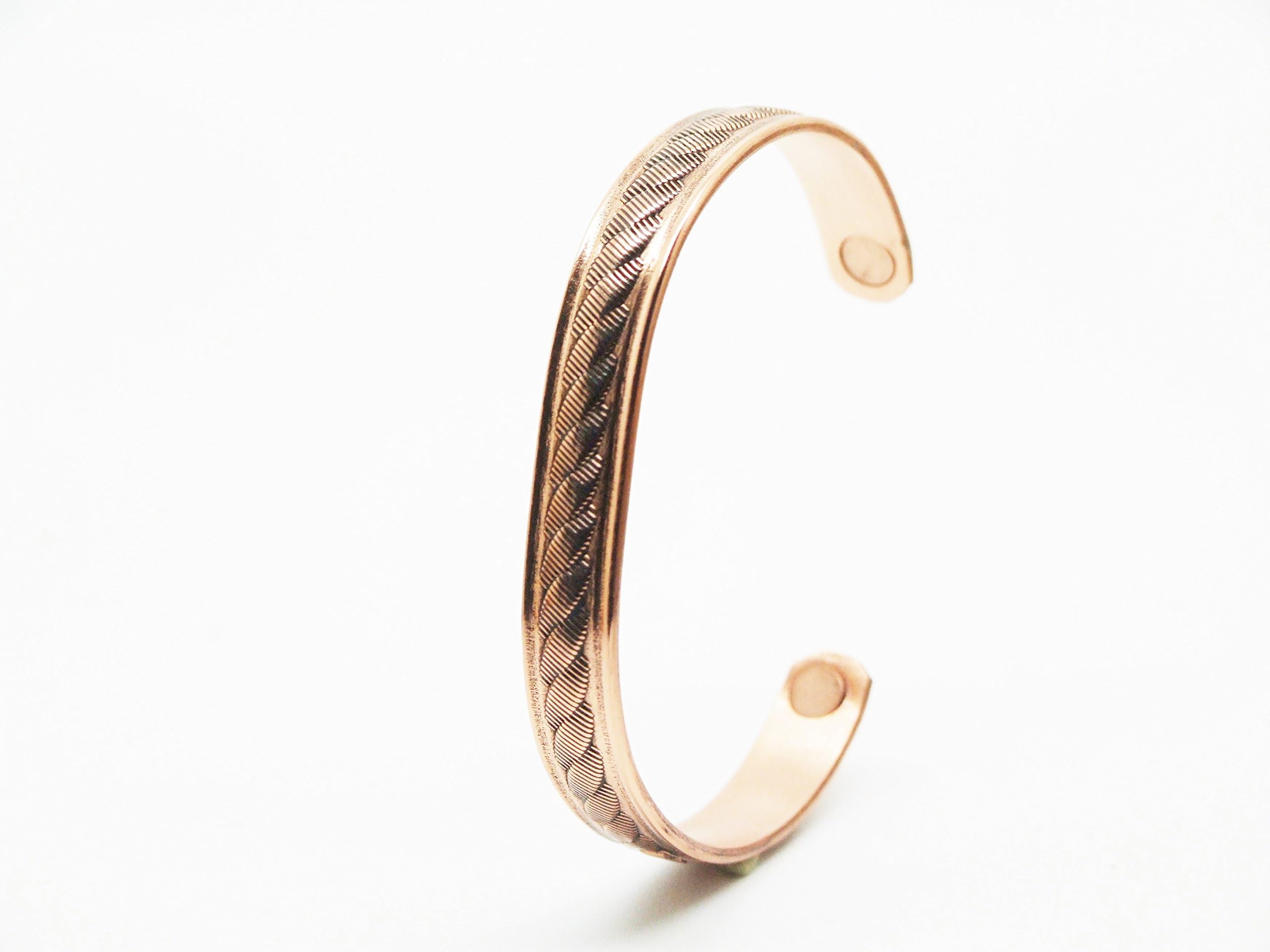 Sabona France Magnetic Copper Bracelet with Magnets and Cord - Medium Size (15.2 cm) for 16.5 cm Wrist -