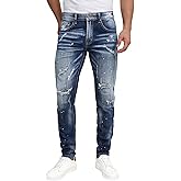 Blukraf Men's Slim Fit Stretch Jeans Ripped Skinny Jeans for Men, Casual Straight Leg Streetwear Comfort Male Pants