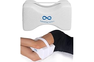 Everlasting Comfort Memory Foam Knee Pillow for Side Sleepers – Sciatica Pain Relief Pillow, Removable Strap Support – Leg Pi