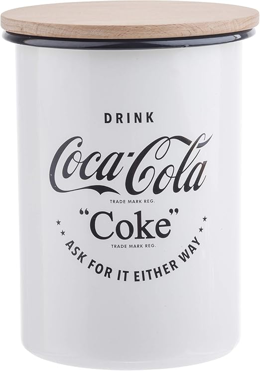 TableCraft CocaCola Coke Enamelware Butter Dish with Wooden Cover