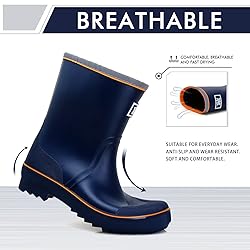 Rain Boots for Men, Waterproof Warm Rubber Boots