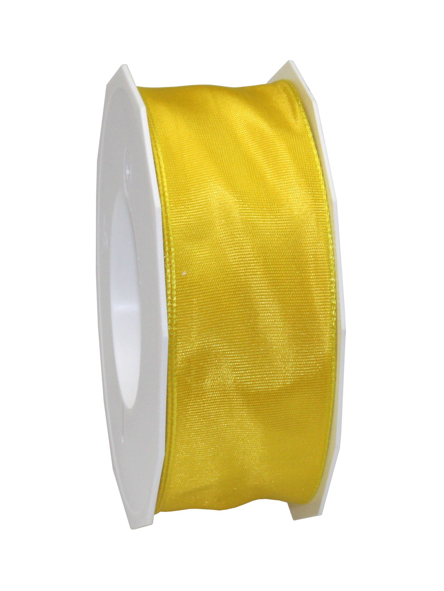 PRÄSENT - Lyon Wired Taffeta Ribbon Yellow 40 mm width, 25 m length — image 1