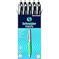 Schneider Haptify Ballpoint Pen, M (Medium), Refillable and Retractable, Dark-Light Blue Barrel, Box of 10 Pens, Blue Ink (135323)