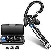 Boytond Bluetooth Headset V6.1,100Hrs Talk Time Wireless Earpiece with Mic for Work,CVC8.0 Noise Cancelling Wireless Earbud, Business Earbud with 500 mAh Charging Case for Trucker/Home/Office Work
