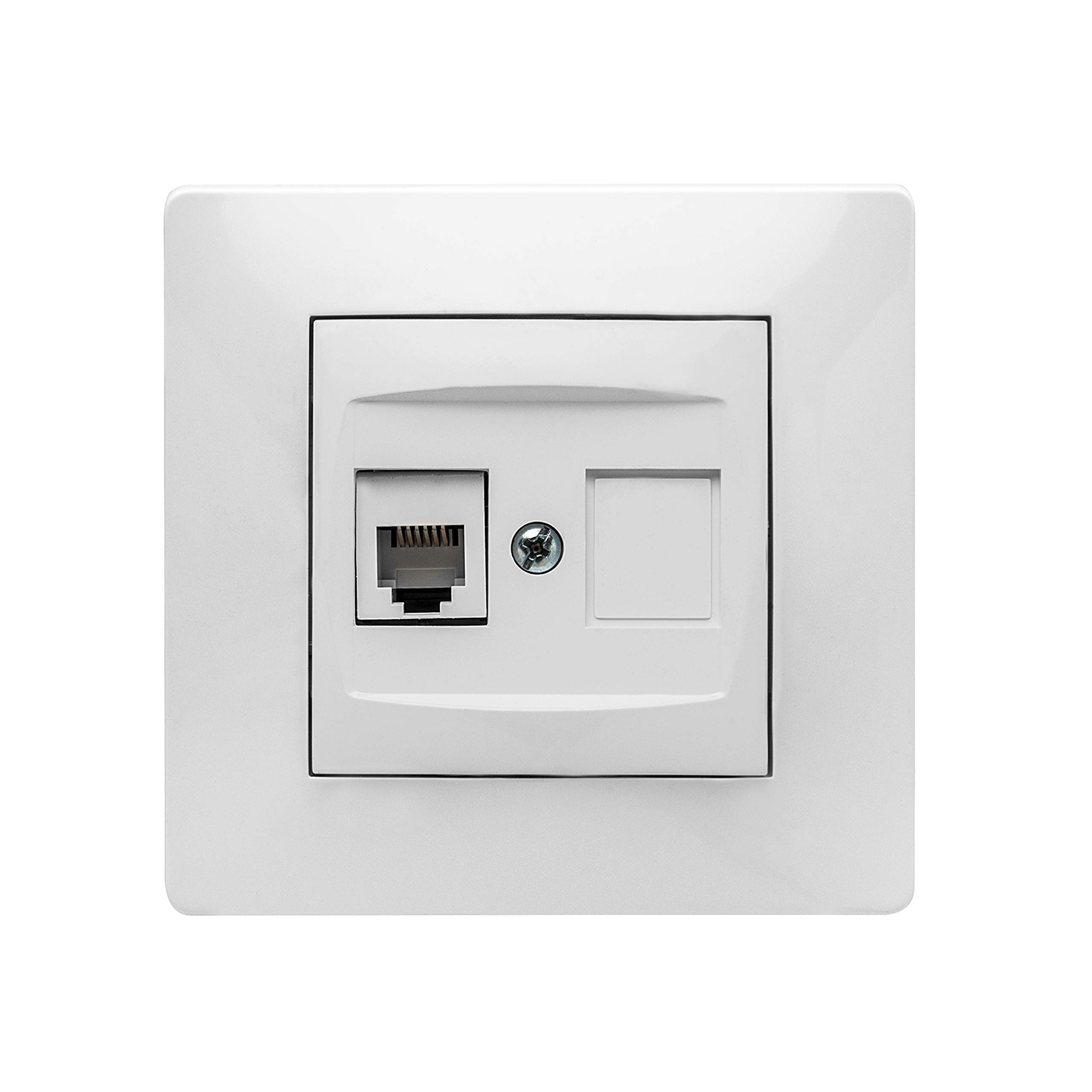 FAMATEL – RJ-11 Telephone Socket | Recessed Socket | Habitat 15 Series | Easy Installation | High Tightness of the Product | Free of hazens | White