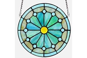 Kleeglee Stained Glass Window Hangings, Handmade Suncatcher Stained Glass Window Panels for Window Decor Sunflower Gifts for Women Aunt