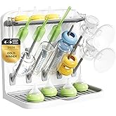 Lifewit 10-Hooks Baby Bottle Drying Rack for Countertop, BPA Free | Vertical Bottle Storage Organizer, Stand-Up Dryer Holder for Pacifiers, Pump Parts, Baby Stuff, Newborn Essentials Must Haves