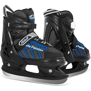Patins à Glace Ajustables Pour Enfants – Double Lame Stabilisatrice, Tailles 15,5-20,5 Cm, Sangles Renforcées, Pour Débutants De 2 à 5 Ans