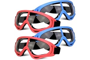 KITOYZ 4 Pack Protective Glasses Safety Goggles Eye Shield, Face Glasses for Kids Eye Protection Goggles Compatible with Nerf Guns Foam Blaster Guns Game (Blue & Red)