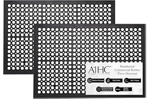 A1 Home Collections New All Purpose Anti Fatigue Versatile Rubber Floor Non-Slip Mat with Drain Holes, Workplace Mat, Restaurant Kitchen Mat, Commercial Utility Garage Floor Mat - 24" x 36" (2 Pack)