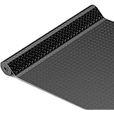 BESEA 4 x 10 FT Garage Floor Mat, Heavy Duty Diamond Plate Rubber Parking Mat – Waterproof, Oil-Resistant, Anti-Slip Flooring Roll for Under Car, Home Garage or Workshop,1/8" Thick