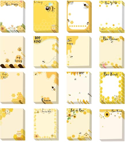Chiisong 48 Pcs Bee Sticky Notes With Pens Bee Theme Stationery Set - View #10