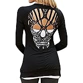 Women Cardigan Tops Long Sleeve Open Front Back Cutout Shirts Sexy Gothic Cardigan