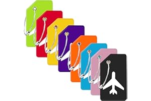 8 Pack Silicone Luggage Tag for Suitcases with Stainless Loop, TSA Approved, Privacy Protection Travel Essentials Bag Tags by Gostwo, Mixed Color