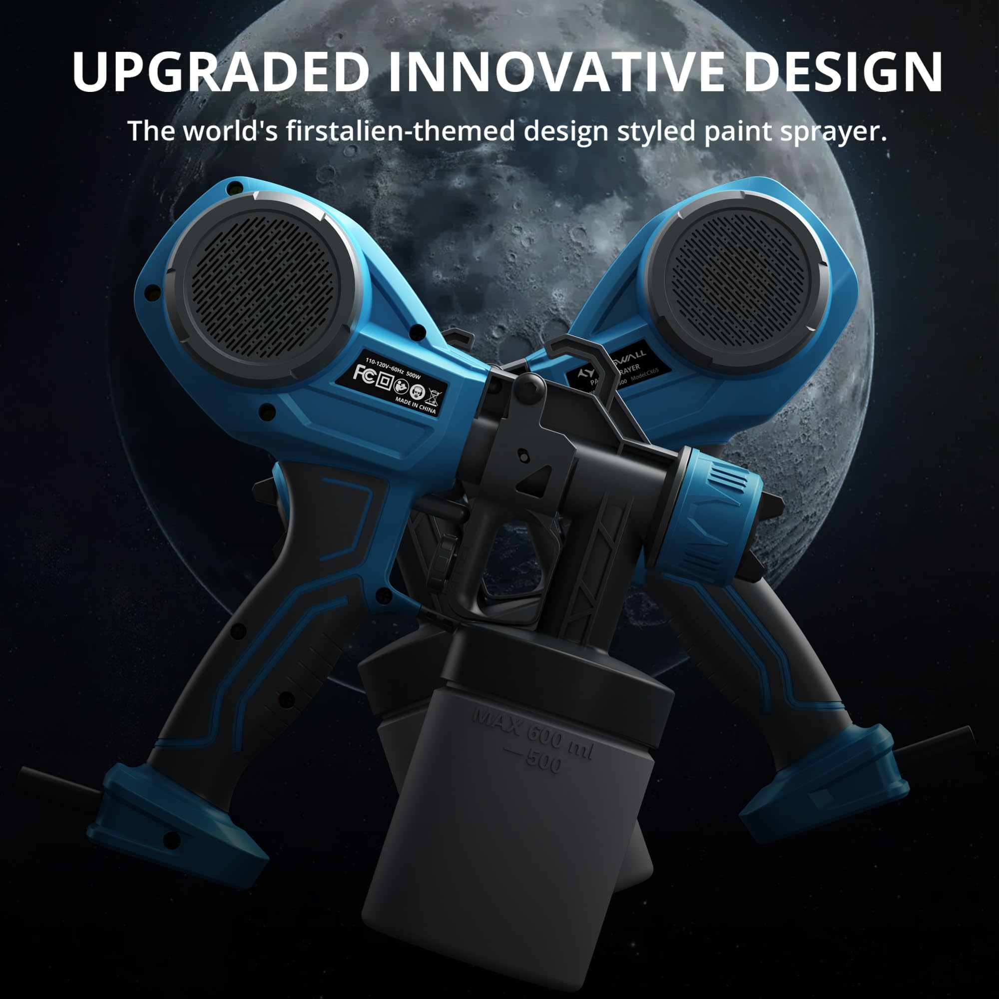 Tilswall Paint Sprayer, Ultra Light Fence Paint Sprayer Gun with 4 Nozzle Sizes, 3 Sprayer Patterns Ideal for Fences, Sheds,Garden, Furniture, Walls and Ceilings