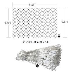 HeKation Christmas Net Lights Outdoor, 200 LED Bush