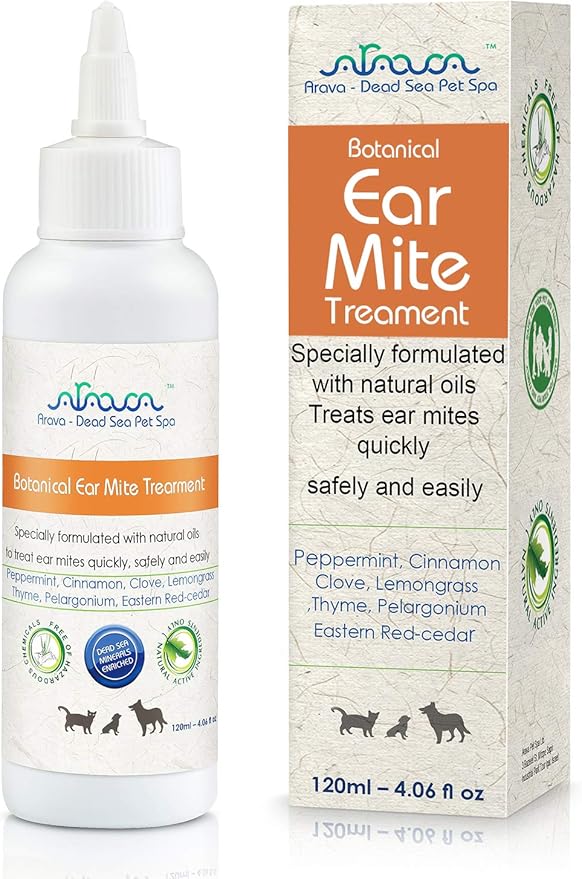 Amazon Com Arava Natural Ear Mite Treatment For Dogs Cats Pet Ear Mites Infection Cleaner Treat Inaccessible Areas Prevent Infections Healthy Safe Formula With Botanical Extracts