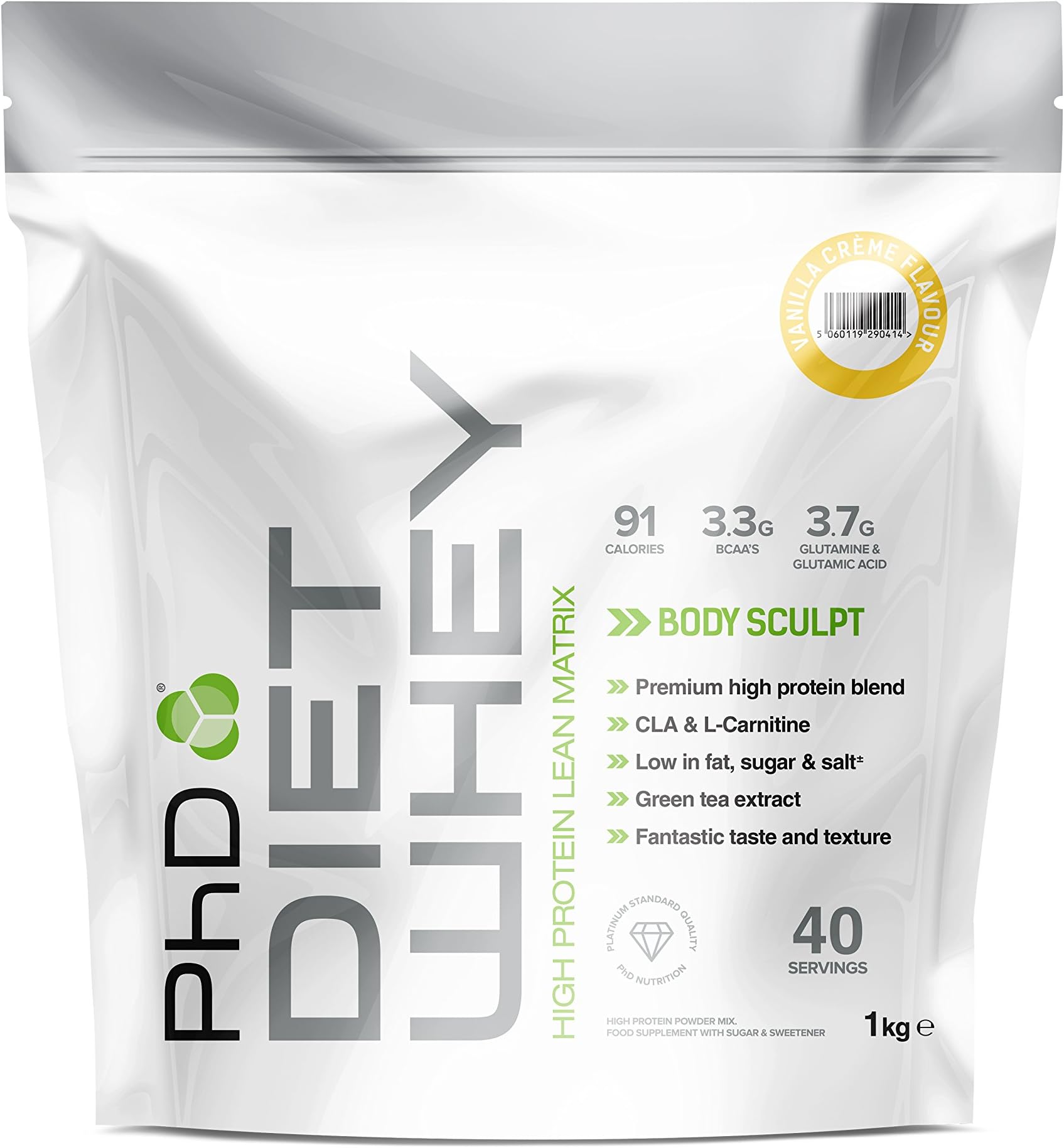 PhD Nutrition Diet Whey Protein Powder, 1 kg, Vanilla Crème