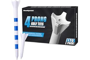 Goashpeaot 170 Pack Golf Tees 50 Iron Tees with 120 Driver Tees, Pro 4 Line Marking System Plastic Golf Tees, 4-Prong Engineered to Reduce Friction & Longer Distance