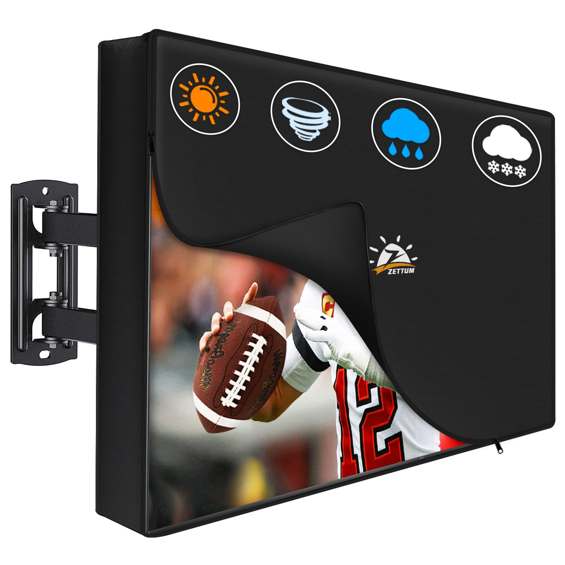 Photo 1 of Zettum Outdoor TV Cover 32 Inch – 600D Waterproof Weatherproof TV Protector with Zipper for 28–32 Inch Flat Screen TVs, Heavy Duty Enclosure for Outside Use