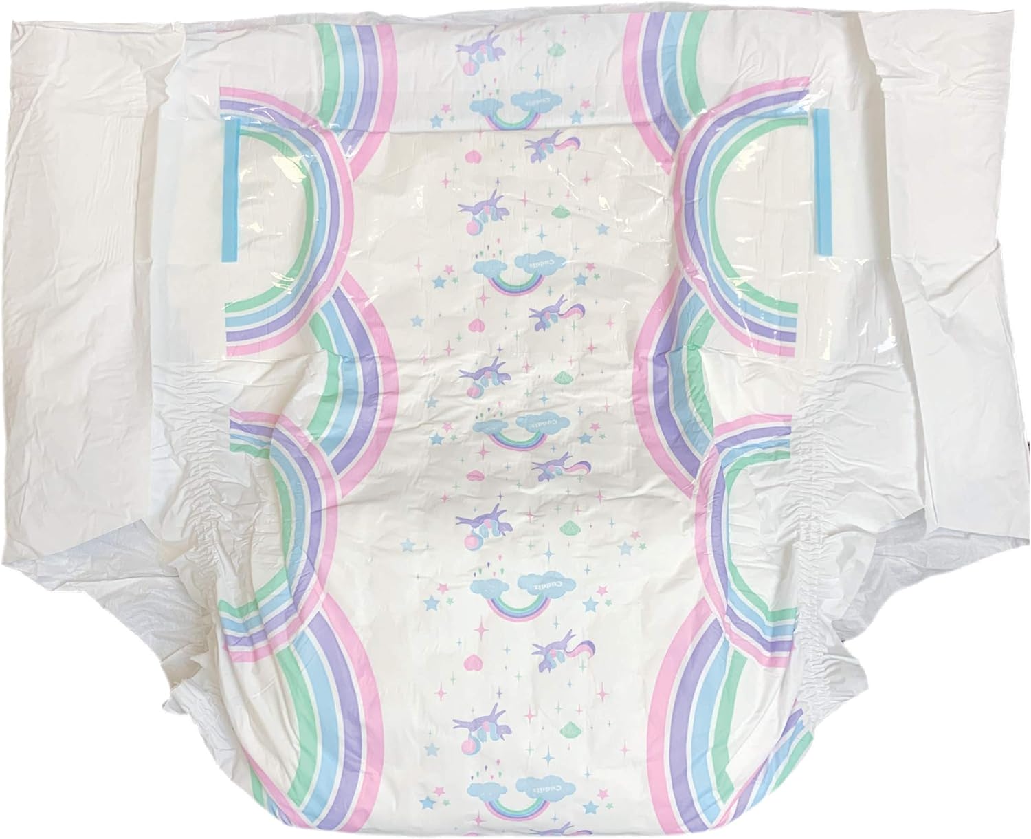 Pack of 2 Cuddlz Rainbow Unicorn Size Medium Incontinence Adult Nappies Disposable Diapers ABDL