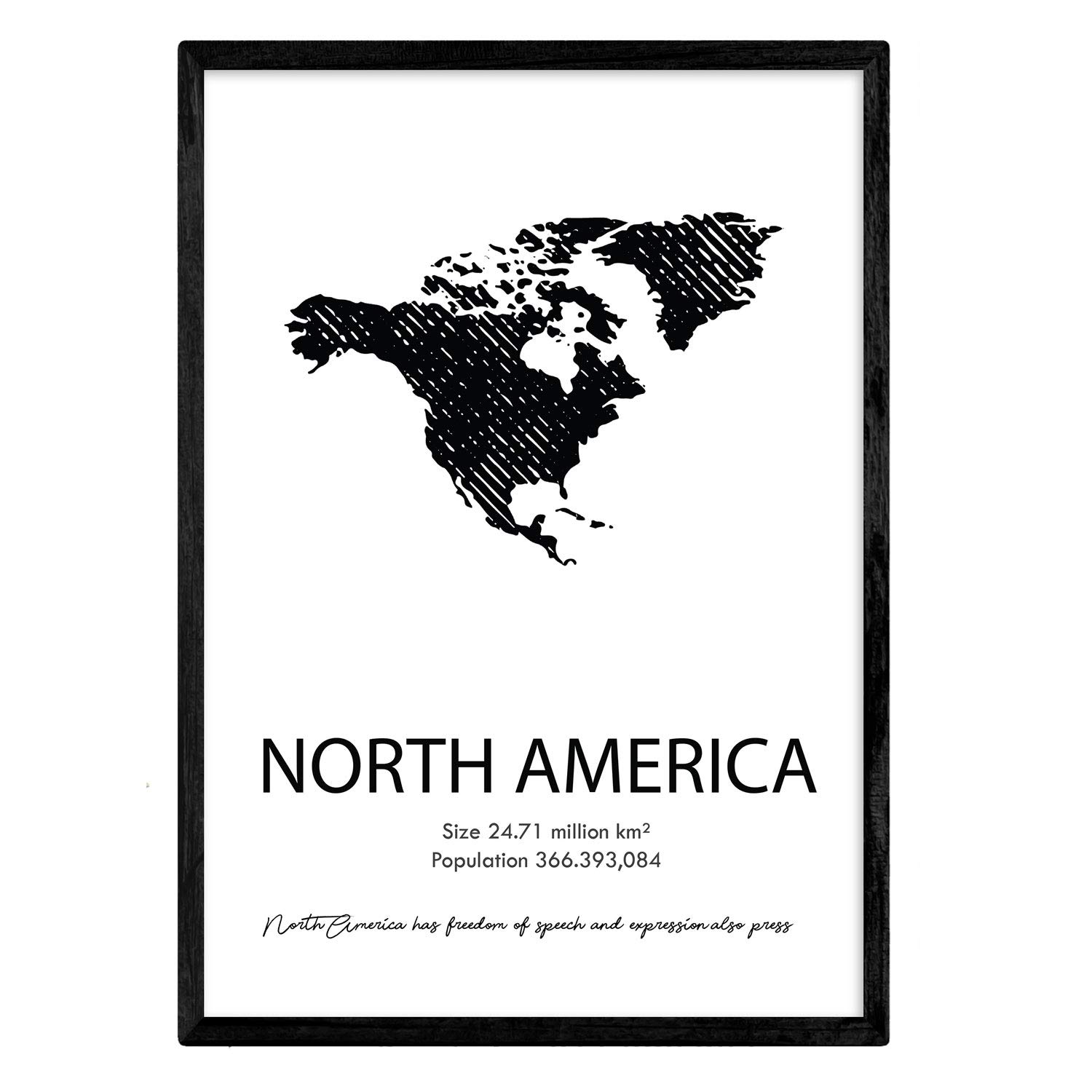Nacnic Poster of North America. Sheets of countries and continents. A3 size