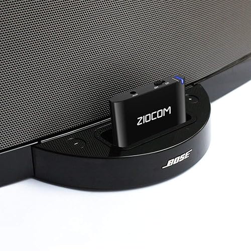 ZIOCOM [Upgrade] 30 Pin Bluetooth Adapter Audio Receiver for Bose iPod  iPhone SoundDock and Other 30 Pin Dock