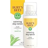 Burt's Bees Calming Day Face Lotion With Aloe and Rice Milk, Soothing Face Lotion for Sensitive Skin, 98.9 Percent Natural Origin Skin Care, 1.8 oz. Bottle