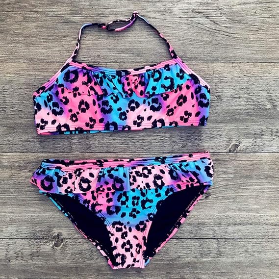 Multi colour design bikiny leopard style