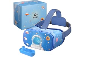 DESTEK VR Headset for Kids - Gift Box Educational & Game Eye Protect Phone Virtual Reality Family Friendly Adventure HD Explore Wildlife with VR Headset for Phone 4.7-7.2in Screen