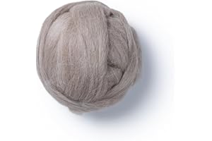 Kondoos Llama Hair roving (Similar to Alpaca), 8 oz. Best for Needle Felting, handcrafts and Spinning. Natural Colours, un-Dyed. (Light Fawn PMC, 8oz)