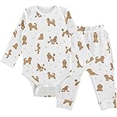 vvfelixl Baby Bodysuits Pants Sets English Bulldog Long Sleeve Baby Clothes for Boys Girls 0-24M