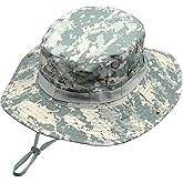 Camo Boonie Hat for Men Women, Military Tactical Wide Brim Bucket Hats, UPF50+ Jungle Sun Hats for Fishing Hunting Safari