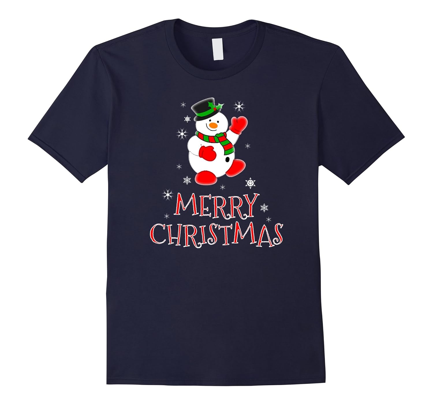 Holiday Snowman Merry Christmas T-Shirt-ANZ