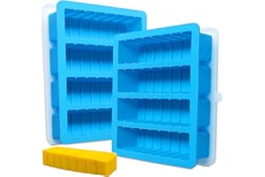 Sidosir 2PCS Butter Silicone Mold with Lid, Non-Stick Butter Mold Tray for Making Butter,Butter Mold with Measurements for Ch