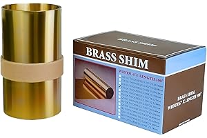JAVIKA 0.004 x 6 x 100 (inches) Brass Shim Stock Roll, Half Hard, Cold Rolled, CDA 260 Brass Alloy for Hardware and Machine Maintenance, DIY Projects, Jewelry, Crafts, Electrical