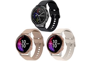 ViCRiOR 20mm Bands Compatible with Garmin Vivoactive 6 / Vivoactive 5 / Vivoactive 3/ Venu Sq/Venu Smart Watch, Quick Release Soft Silicone Replacement Band for Garmin Vivomove HR/Luxe