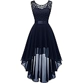 BeryLove Sequin Wedding Guest Formal Cocktail Dresses Prom Party Lace High Low Bridesmaid Elegant Dress