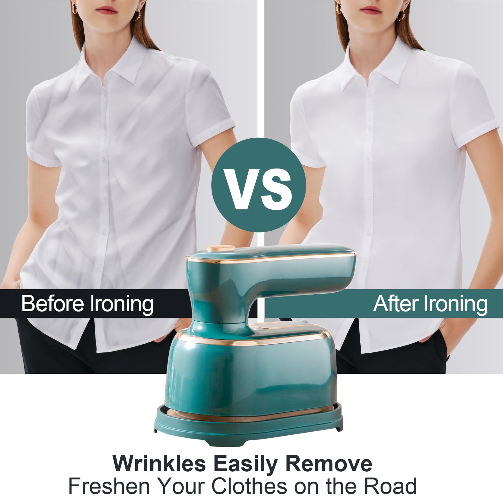 Travel Steamer for Clothes -1000W Small Steam Irons Foldable for Wrinkle Removal, Compact Portable Mini Steamer for Clothes Travel College Dorm Office Home Garment Steamer for Clothes 120V