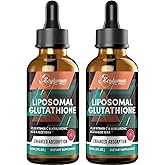 2000MG Liposomal Glutathione Liquid Drops, Ultra High Absorption, Natural Detoxification, Immune System & Skin Support*, L-Glutathione, Vitamin C & Hyaluronic Acid, Capsules Alternative, 4.05 OZ