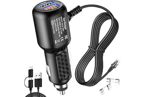 BANGJIA Radar Detector Power Cord,for Uniden Escort Valentine Beltronics Passport Cobr etc Radar Detector,with Dual USB QC3.0 Quick Charger（RJ11